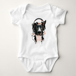 Hund med hörlurar. musikälskare t-shirt