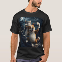 Hund med katt, de tar foton. t shirt