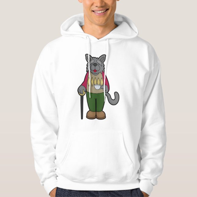 Hund med Kopp i kaffe Hoodie (Framsida)