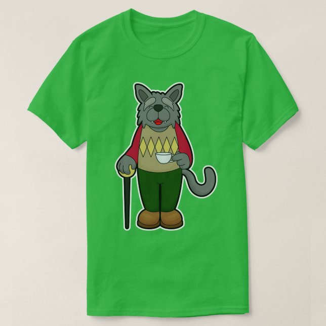 Hund med Kopp i kaffe T Shirt (Design framsida)