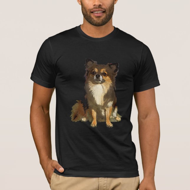 Hund med lång kylningshastighet Chihuahua Cute Tec T Shirt (Framsida)