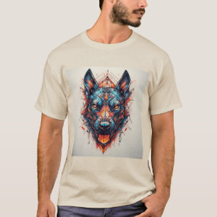 Hund med modern abstrakt design t shirt