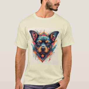 Hund med modern abstrakt design t shirt