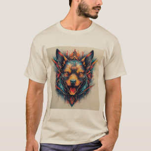 Hund med modern abstrakt design t shirt