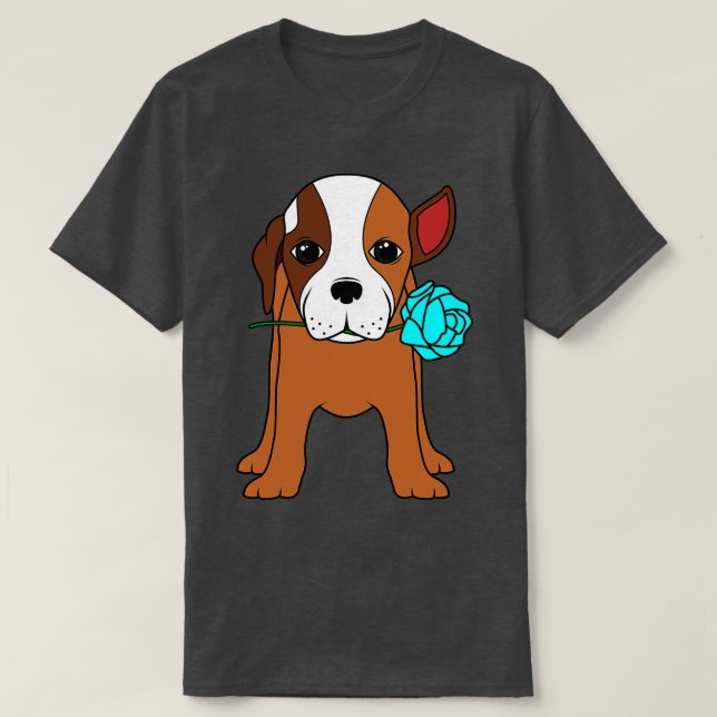 Hund med Öar och blå Ro T Shirt (Design framsida)
