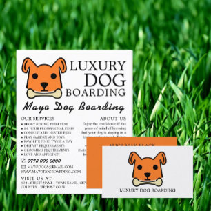 Hund med orange, Hund Boarding Visitkort
