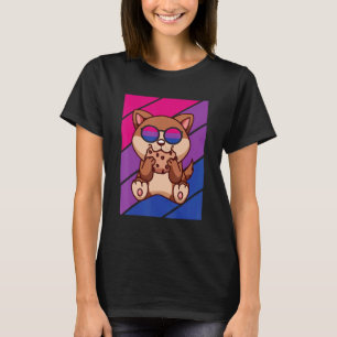 Hund med Pride Bisexual Flagga LGBTQ Proud Ally Pr T Shirt