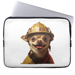 Hund med röd helmdesign laptop fodral