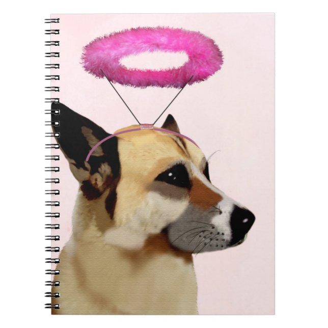 Hund med Rosa Halo Anteckningsbok (Framsidan)