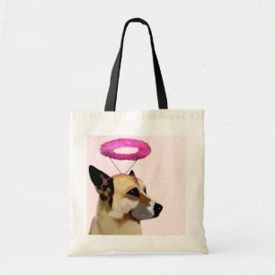 Hund med Rosa Halo Tygkasse