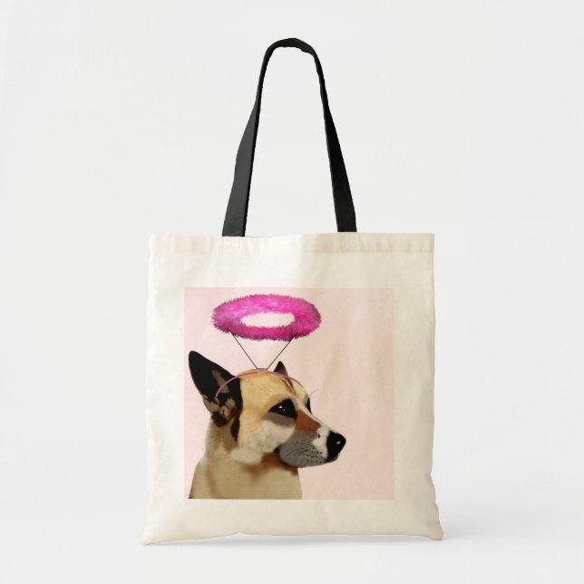 Hund med Rosa Halo Tygkasse (Framsidan)