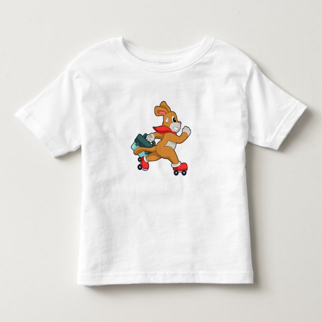 Hund med rullskridskor t shirt (Framsida)