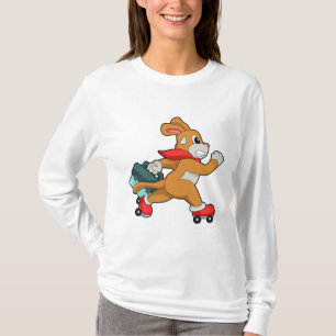 Hund med rullskridskor t shirt