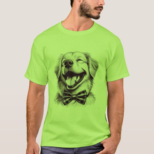 hund med sängskratt t shirt (Framsida)