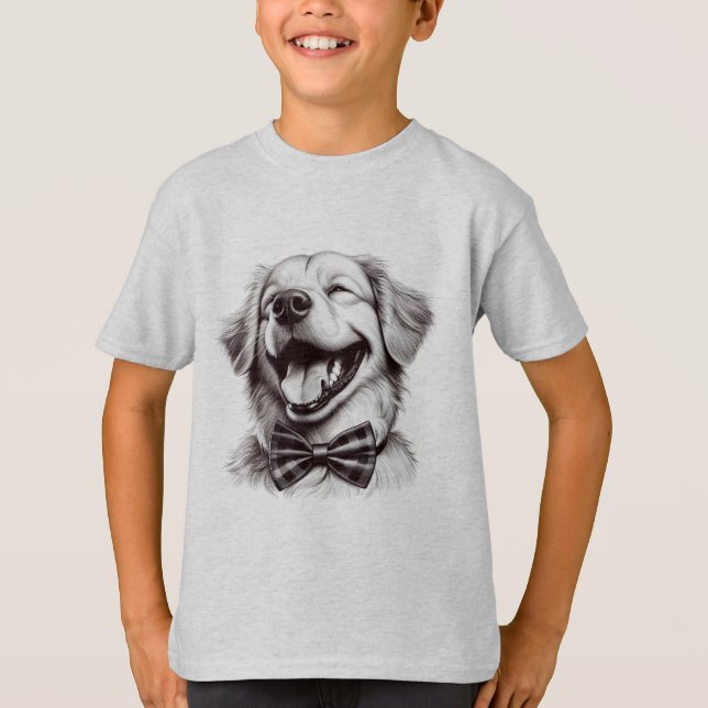 hund med sängskratt t shirt (Framsida)