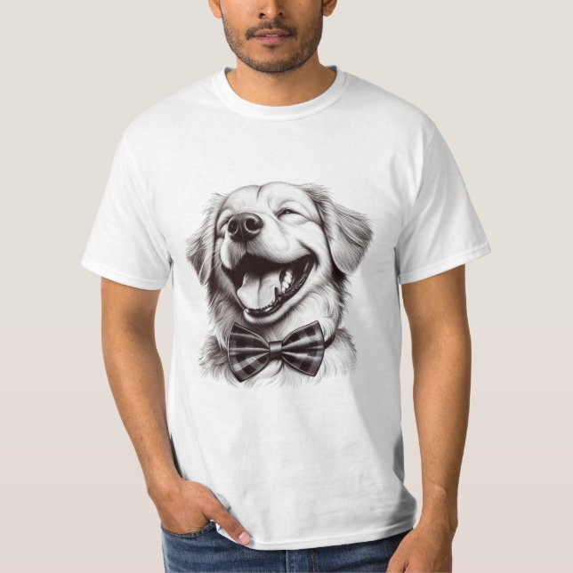 hund med sängskratt t shirt (Framsida)