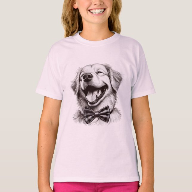hund med sängskratt t shirt (Framsida)