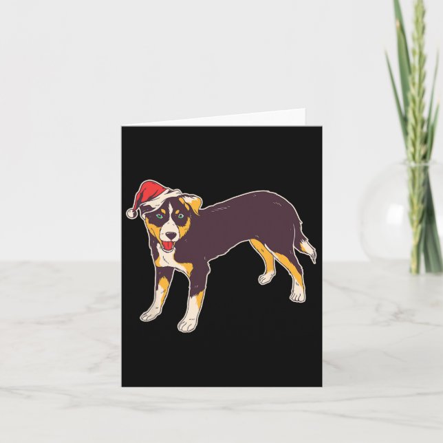 Hund med Santa Hat - Finny jul Kort (Framsida)
