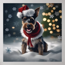 Hund med Santa Hat Poster