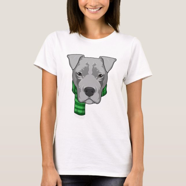 Hund med Scarf T Shirt (Framsida)