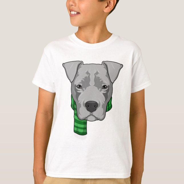 Hund med Scarf T Shirt (Framsida)