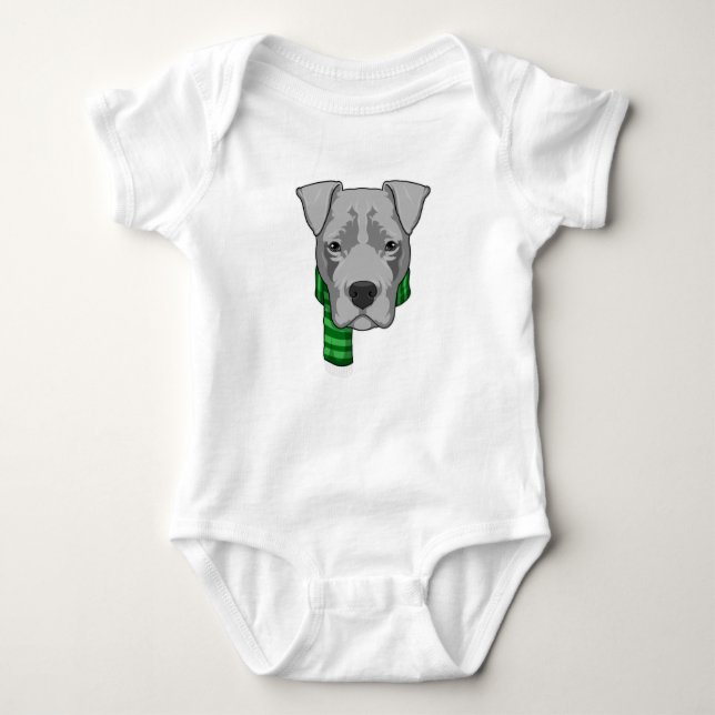 Hund med Scarf T Shirt (Framsida)
