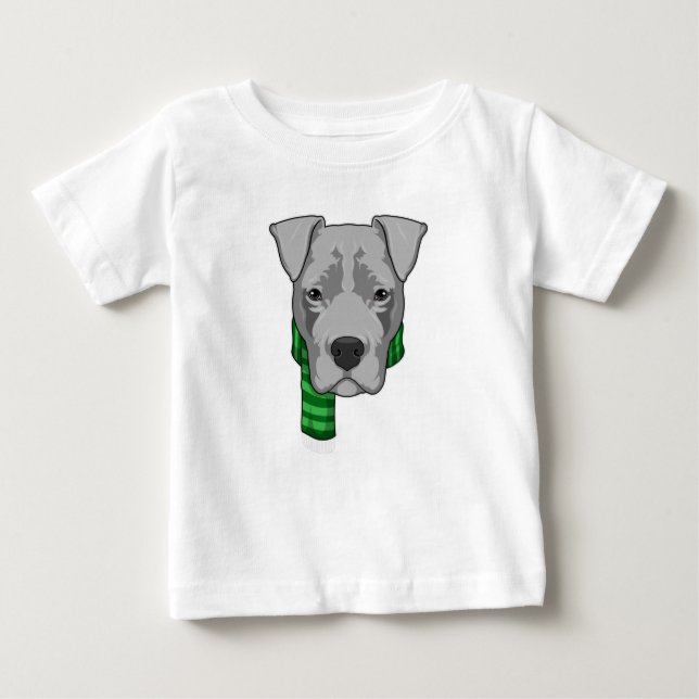 Hund med Scarf T Shirt (Framsida)