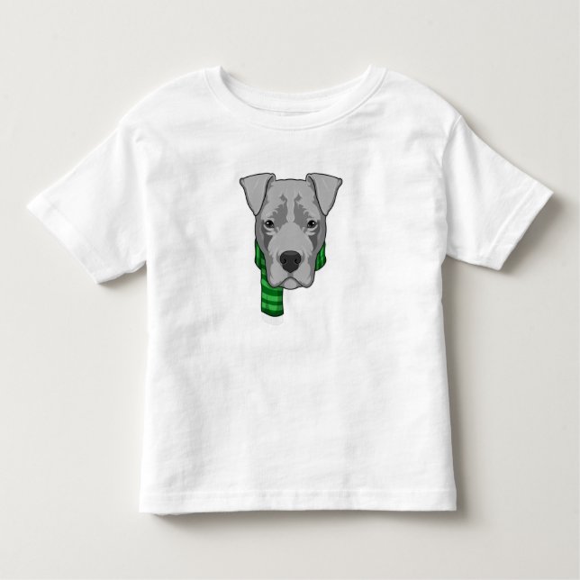 Hund med Scarf T Shirt (Framsida)