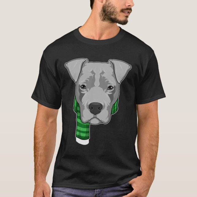 Hund med Scarf T Shirt (Framsida)