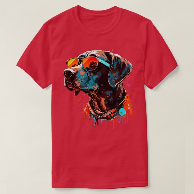 Hund med solglasögon 5 t shirt (Design framsida)