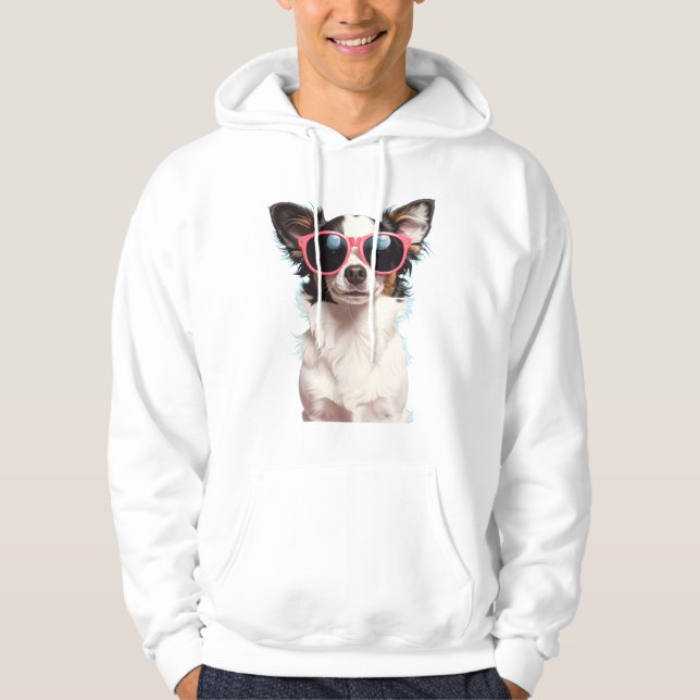 Hund med solglasögon hoodie (Framsida)