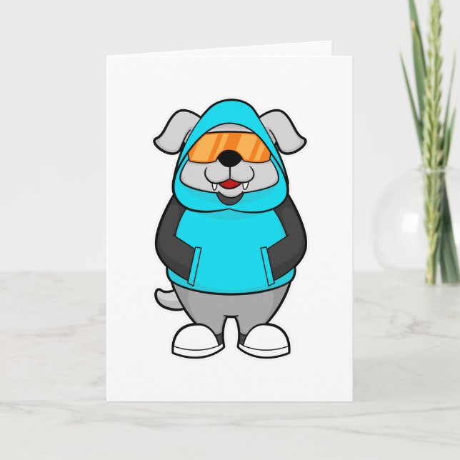 Hund med solglasögon kort (Framsida)