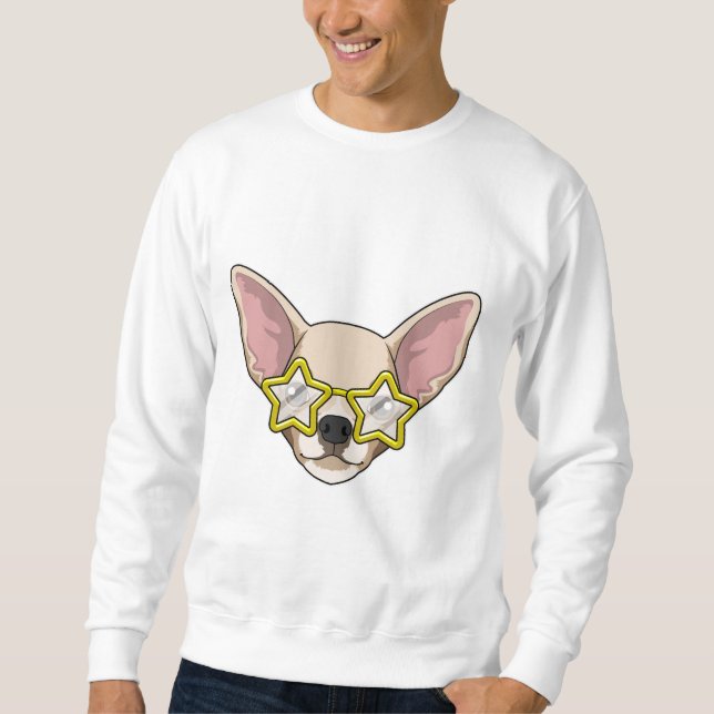 Hund med solglasögon lång ärmad tröja (Framsida)