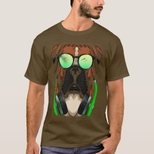 Hund med solglasögon och hörlurar t shirt