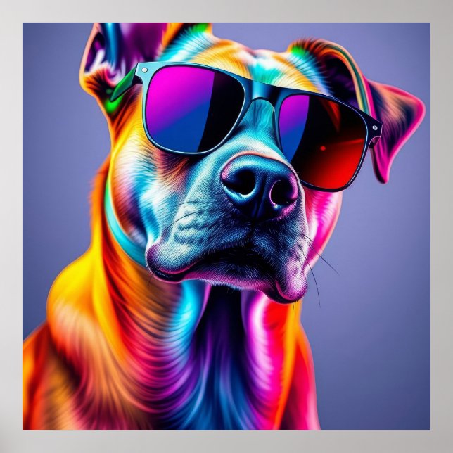 Hund med solglasögon poster (Framsidan)