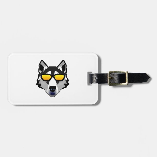 Hund med solglasögon - Siberian husky Bagagebricka (Horisontell Framsida)