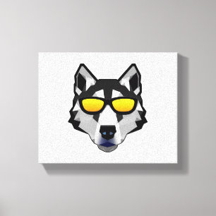 Hund med solglasögon - Siberian husky Canvastryck