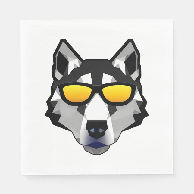 Hund med solglasögon - Siberian husky Pappersservett (Framsidan)