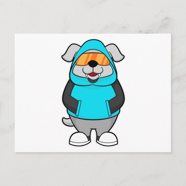 Hund med solglasögon vykort (Framsida)