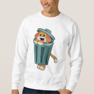 Hund med soptunna lång ärmad tröja