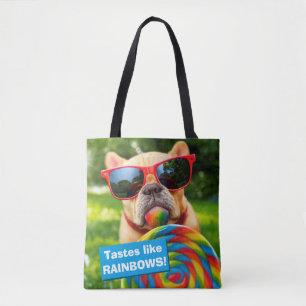 Hund med stor logotyp tygkasse