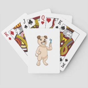 Hund med tandborste casinokort