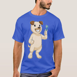 Hund med tandborste t shirt
