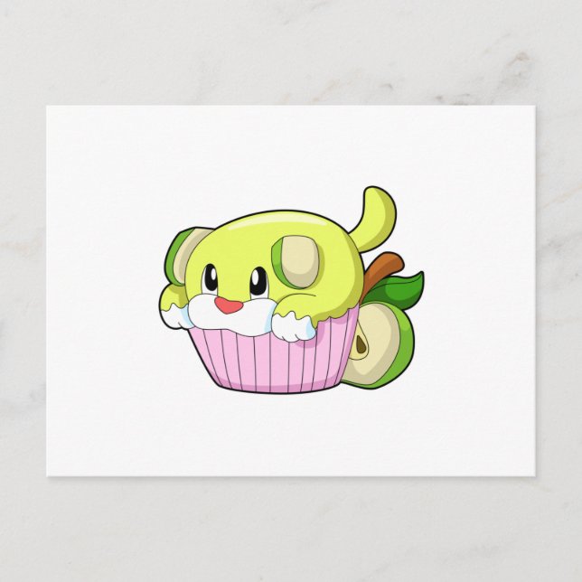 Hund med tårta vykort (Framsida)