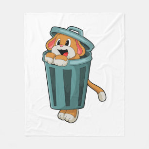 Hund med Trashcan Fleecefilt