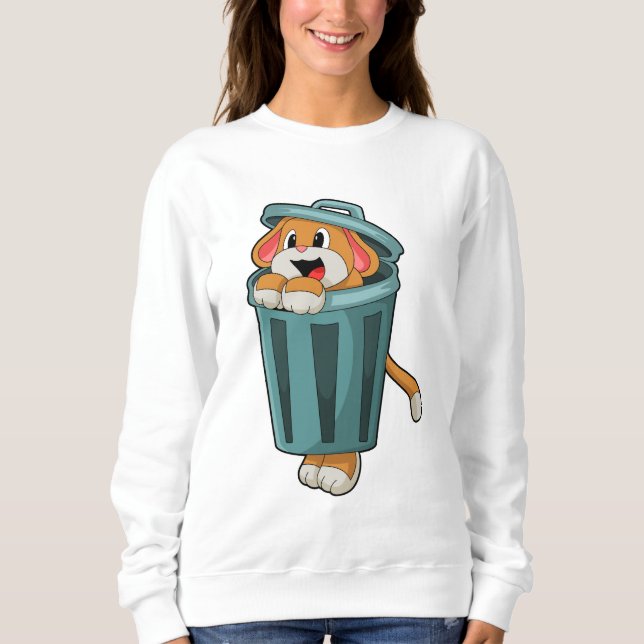 Hund med Trashcan T Shirt (Framsida)