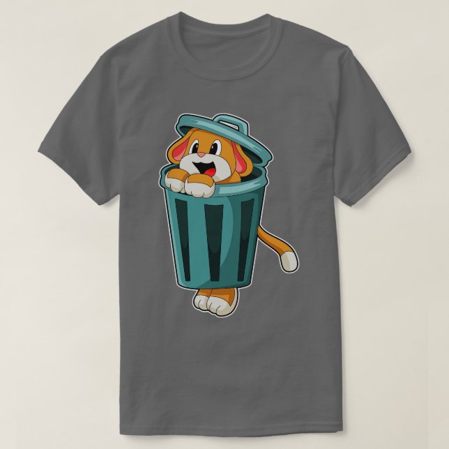 Hund med Trashcan T Shirt (Design framsida)