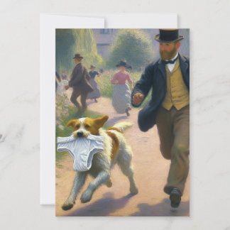 Hund med underkläder tack kort