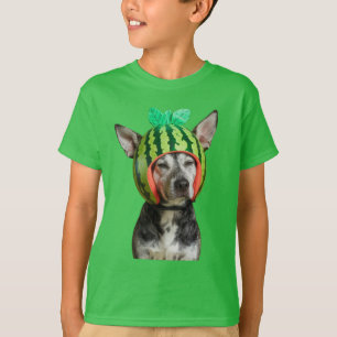 Hund med vattenmelon Helmet T Shirt