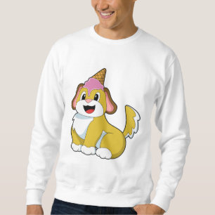 Hund med Waffle glass Lång Ärmad Tröja